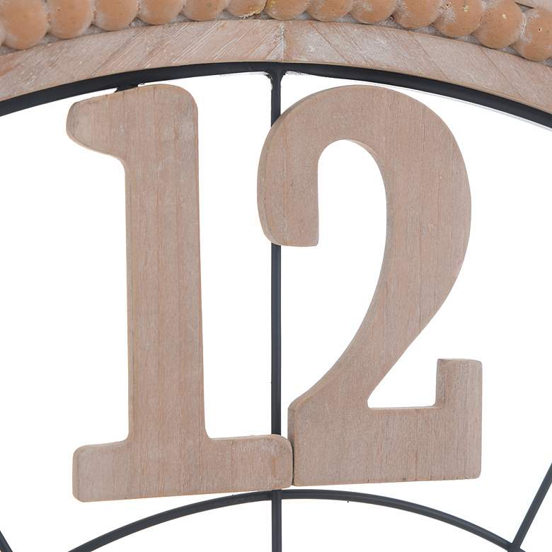 Image 5 Pinewood 31.5" White Washed Wood And Black Wood And Metal Wall Clock more views
