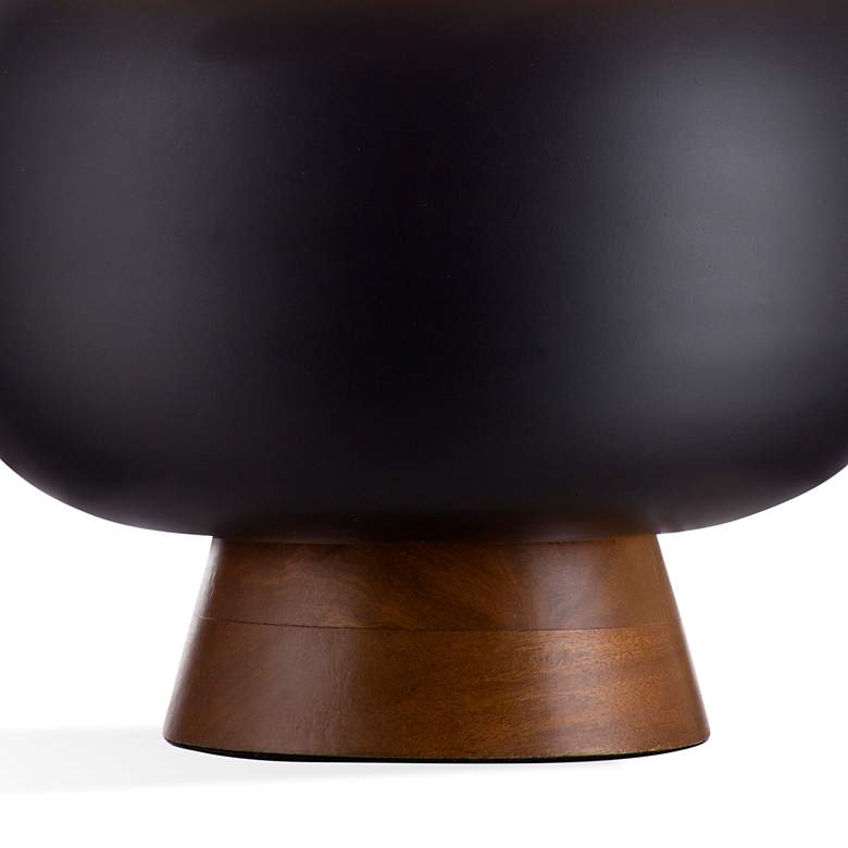 Image 3 Ping Black and Brown Accent Table Lamp with Beige Shade more views