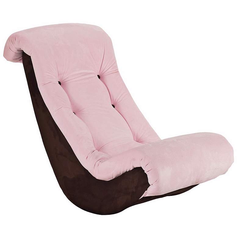 Image 1 Pink and Chocolate Kids Banana Rocker Chair