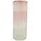Pink and Clear 12" High Cylinder Glass Decorative Vase