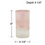 Pink and Clear 8" High Cylinder Glass Decorative Vase