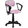 Pink and White Zebra Print Computer Chair