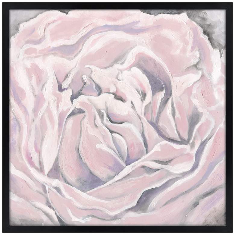 Image 1 Pink Bloom 26 inch Square Black Giclee Wall Art