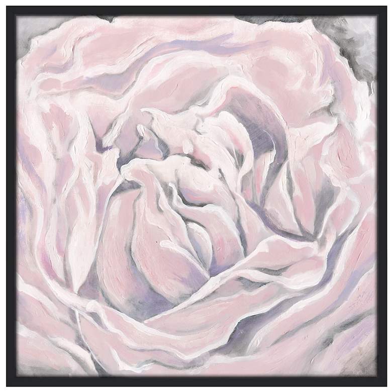 Image 1 Pink Bloom 37 1/2 inch Square Black Giclee Wall Art