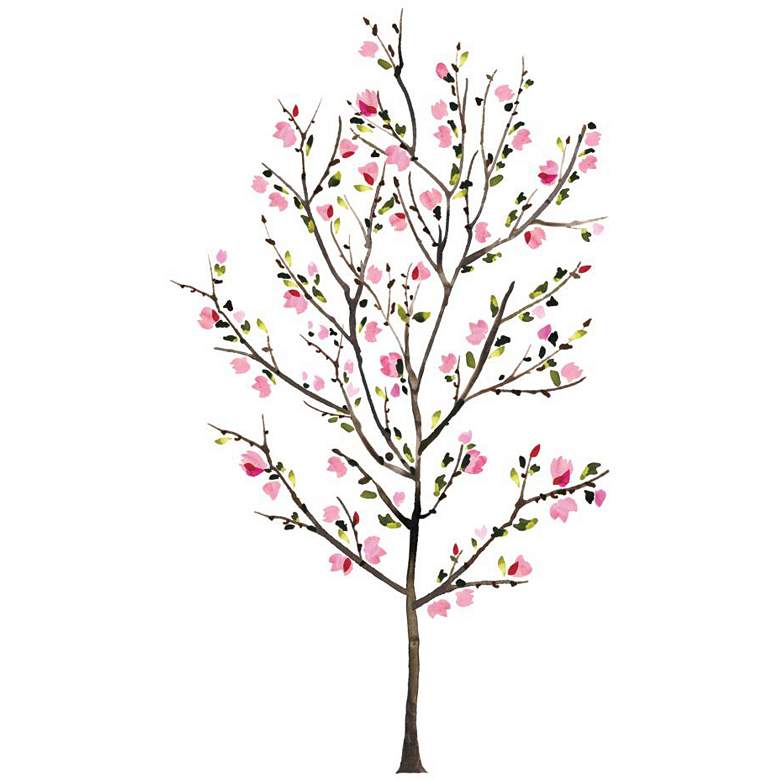 Image 1 Pink Blossom Tree Peel and Stick Wall Decal Set