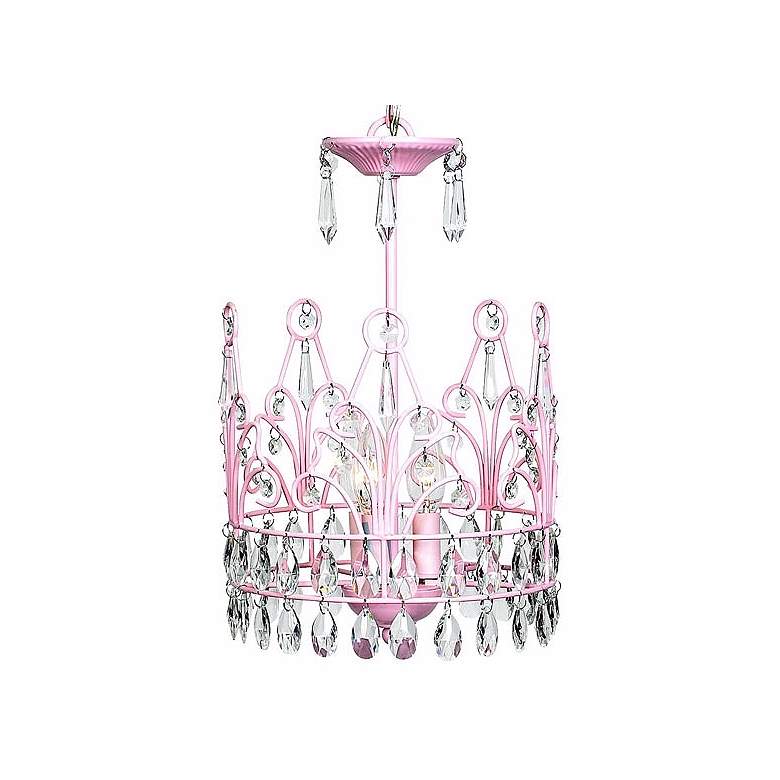 Image 1 Pink Crown 3-Light Chandelier