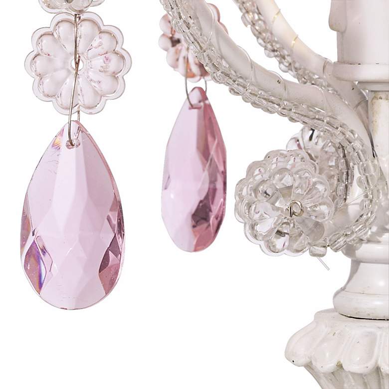 Pink Droplet 19 1/2&quot; High White Mini Chandelier Accent Lamp more views