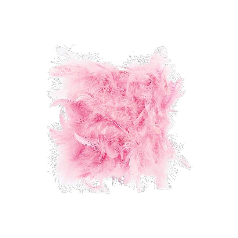 Image 1 Pink Feathered Drum Lamp Shade 4x4x5 (Clip-On)
