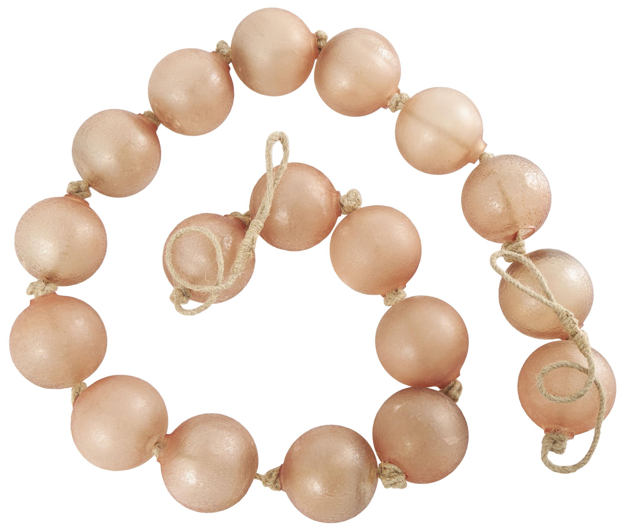 Image 4 Pink Glass Coastal Garland with Tassel, 91" x 3" x 3" more views