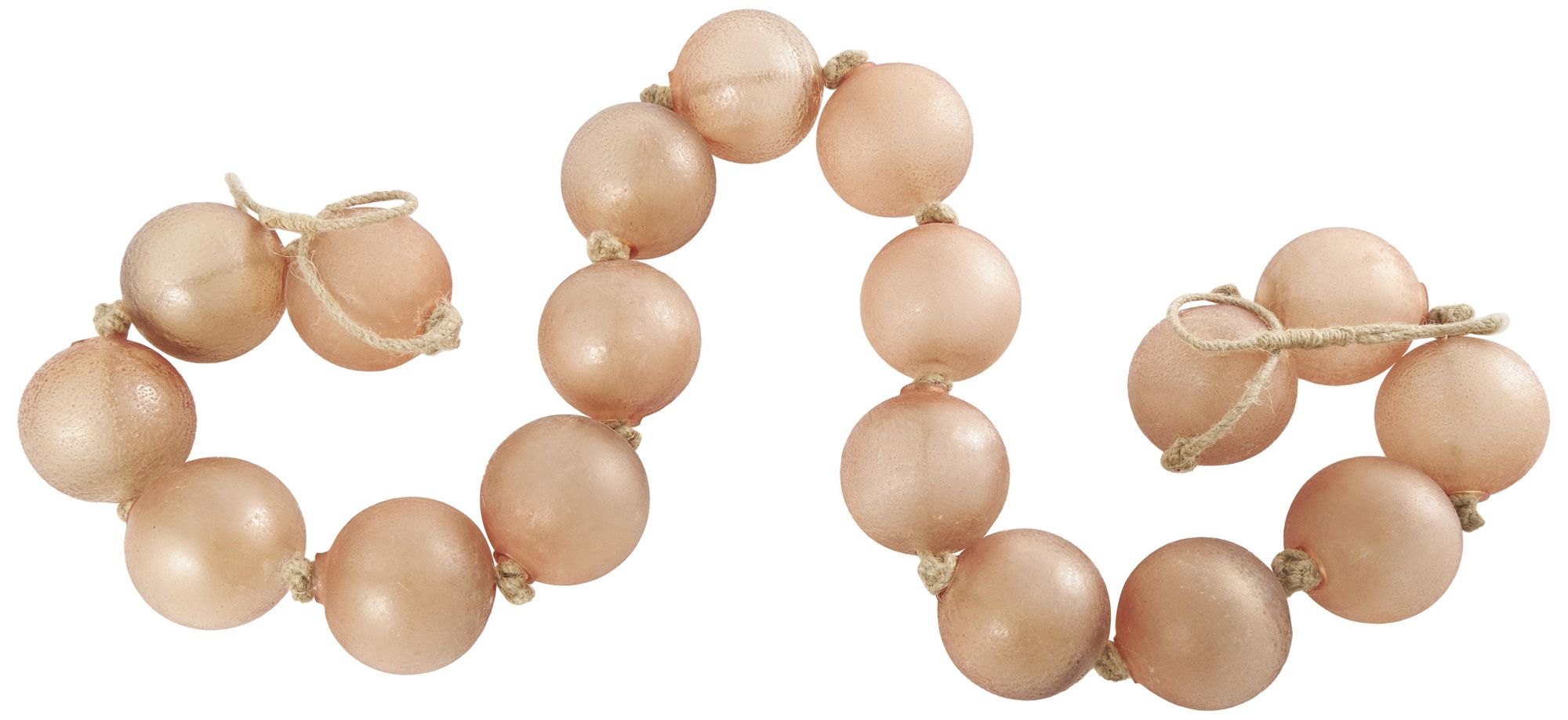 Image 5 Pink Glass Coastal Garland with Tassel, 91" x 3" x 3" more views