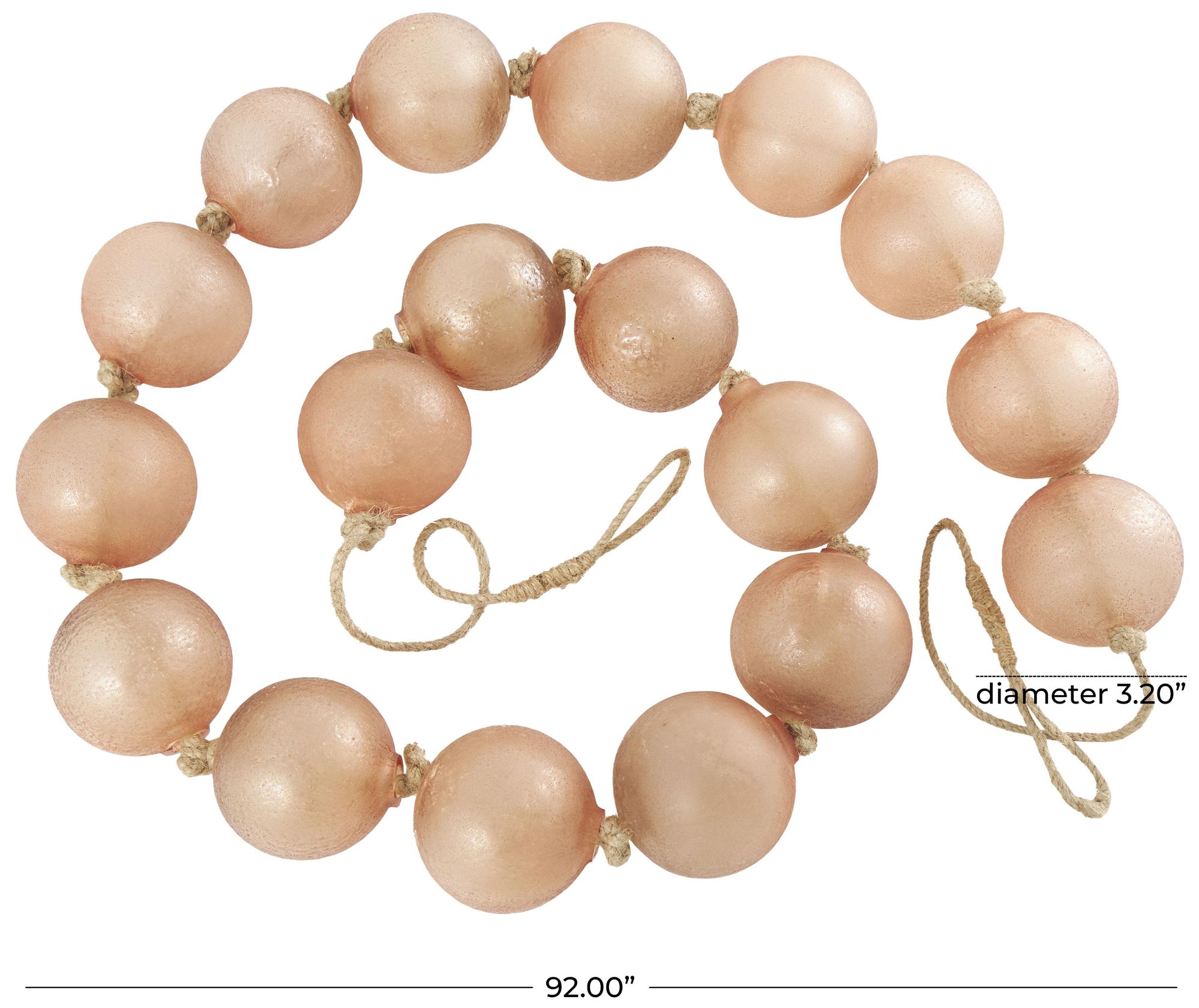 Image 6 Pink Glass Coastal Garland with Tassel, 91" x 3" x 3" more views