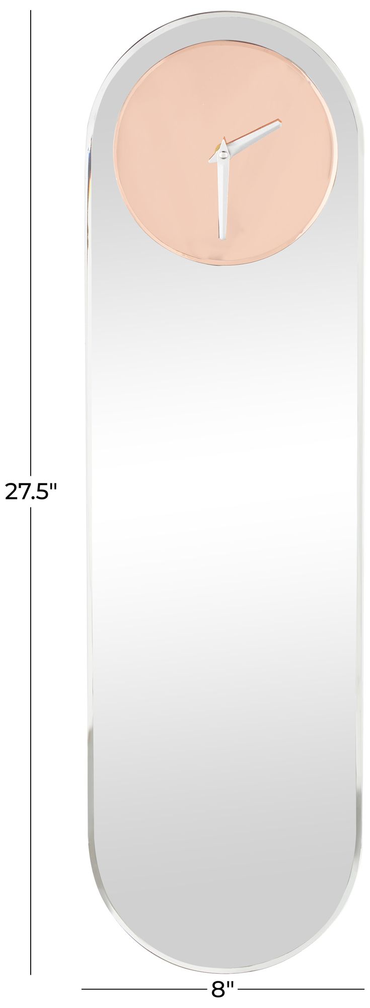 Image 7 Pink Glass Glam Wall Clock, 8" x 1" x 28" more views