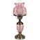 Pink Hobnail Glass 22" High Hurricane Table Lamp