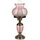 Pink Hobnail Glass 23" High Hurricane Table Lamp