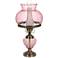 Pink Hobnail Glass 26" High Hurricane Table Lamp