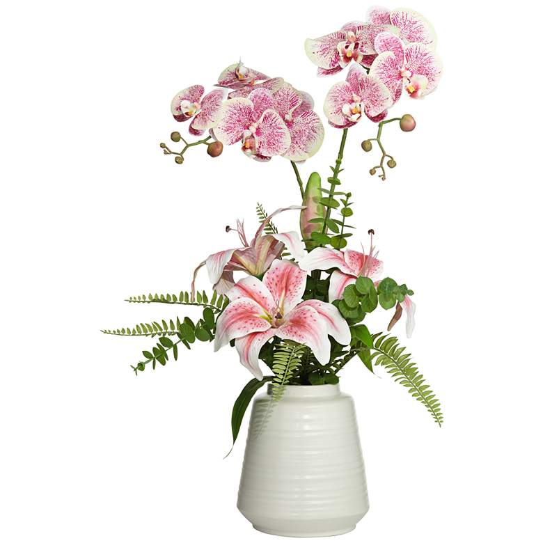 Image 1 Pink Lily 29 inch High Faux Flowers in Vase