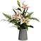 Pink Lily and Fern 22 1/2" High Faux Flowers in Vase