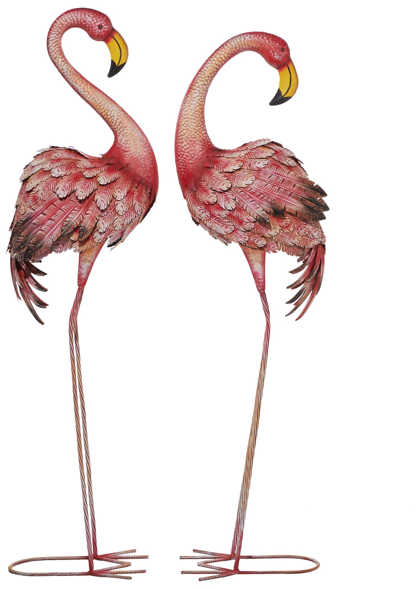 Image 2 Pink Metal Coastal Garden Sculpture, S/2 51", 54"H