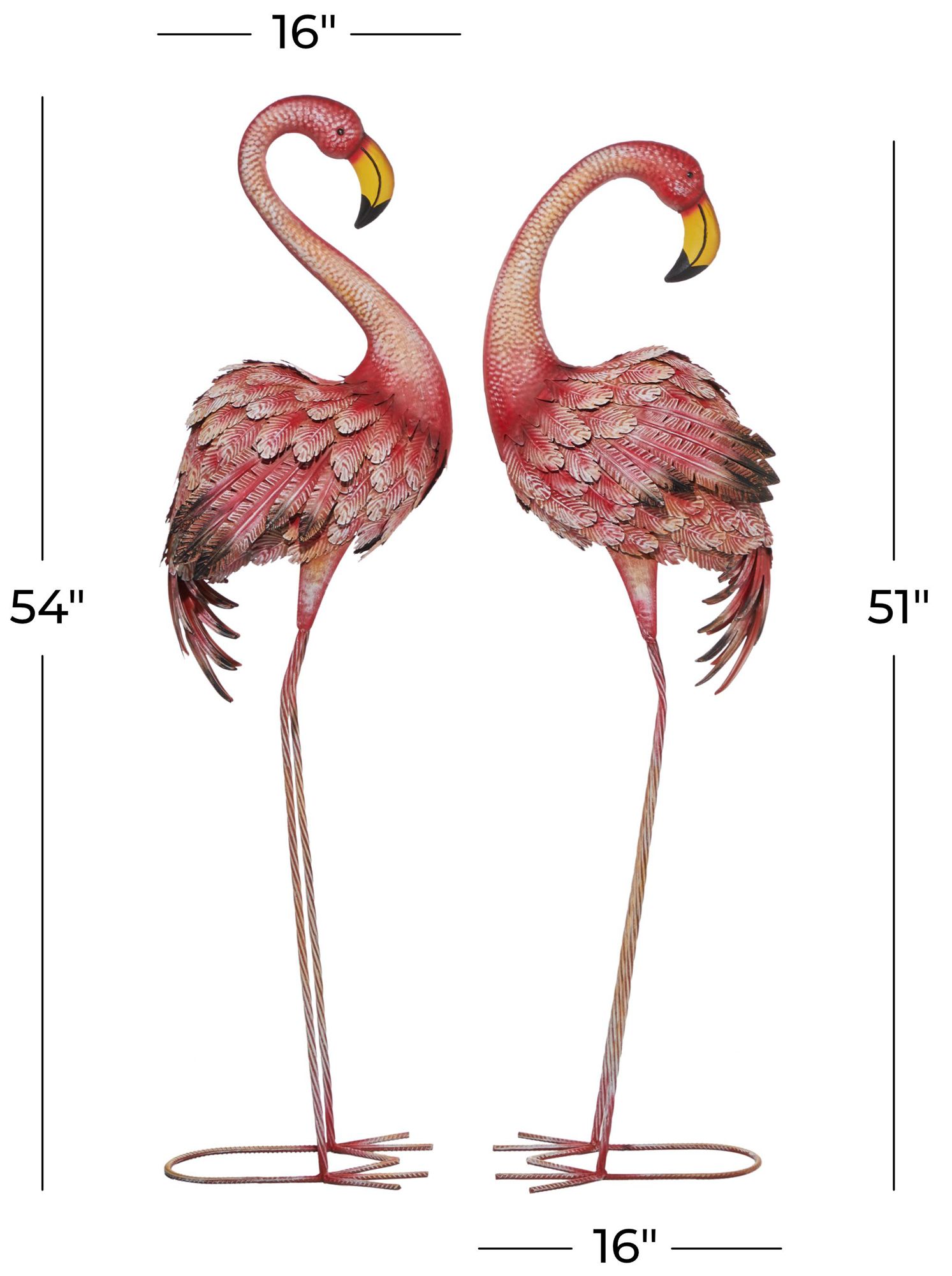 Image 7 Pink Metal Coastal Garden Sculpture, S/2 51", 54"H more views