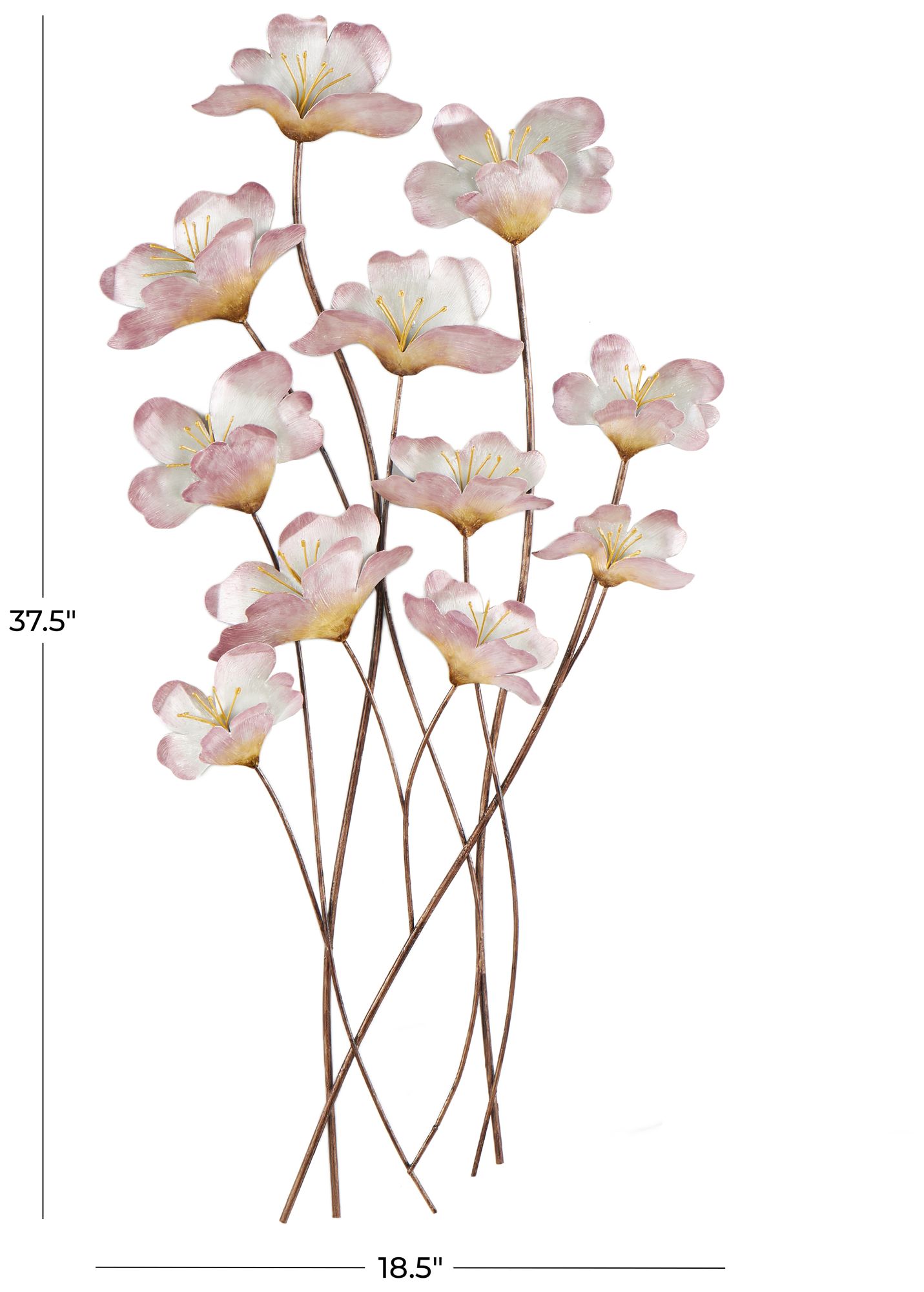 Image 7 Pink Metal Glam Wall Decor, 19" x 2" x 38" more views