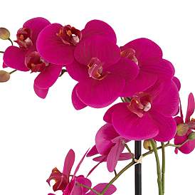 Image2 of Pink Orchid 24" High Faux Flowers in White Pot more views