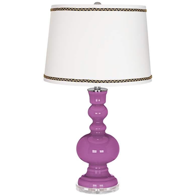 Image 1 Pink Orchid Apothecary Table Lamp with Ric-Rac Trim
