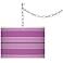 Pink Orchid Bold Stripe Giclee Glow Plug-In Swag Pendant