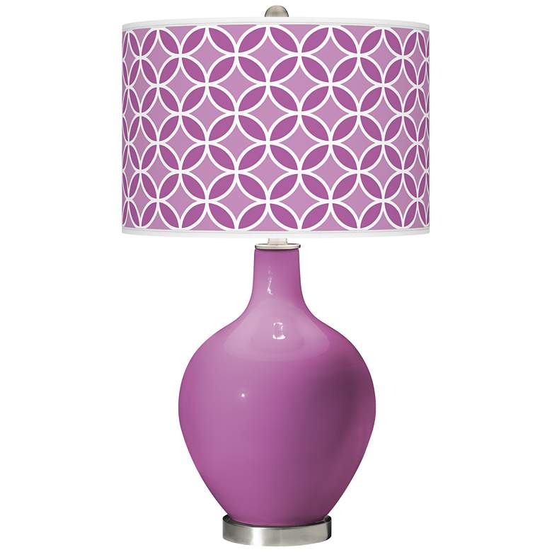 Image 1 Pink Orchid - Circle Rings Shade Ovo Table Lamp
