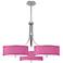 Pink Orchid Faux Silk 36" Wide Triple Shade Modern Pendant