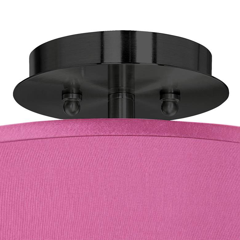 Image 2 Pink Orchid Faux Silk Black 14" Wide Ceiling Light more views