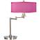 Pink Orchid Faux Silk CFL Swing Arm Desk Lamp