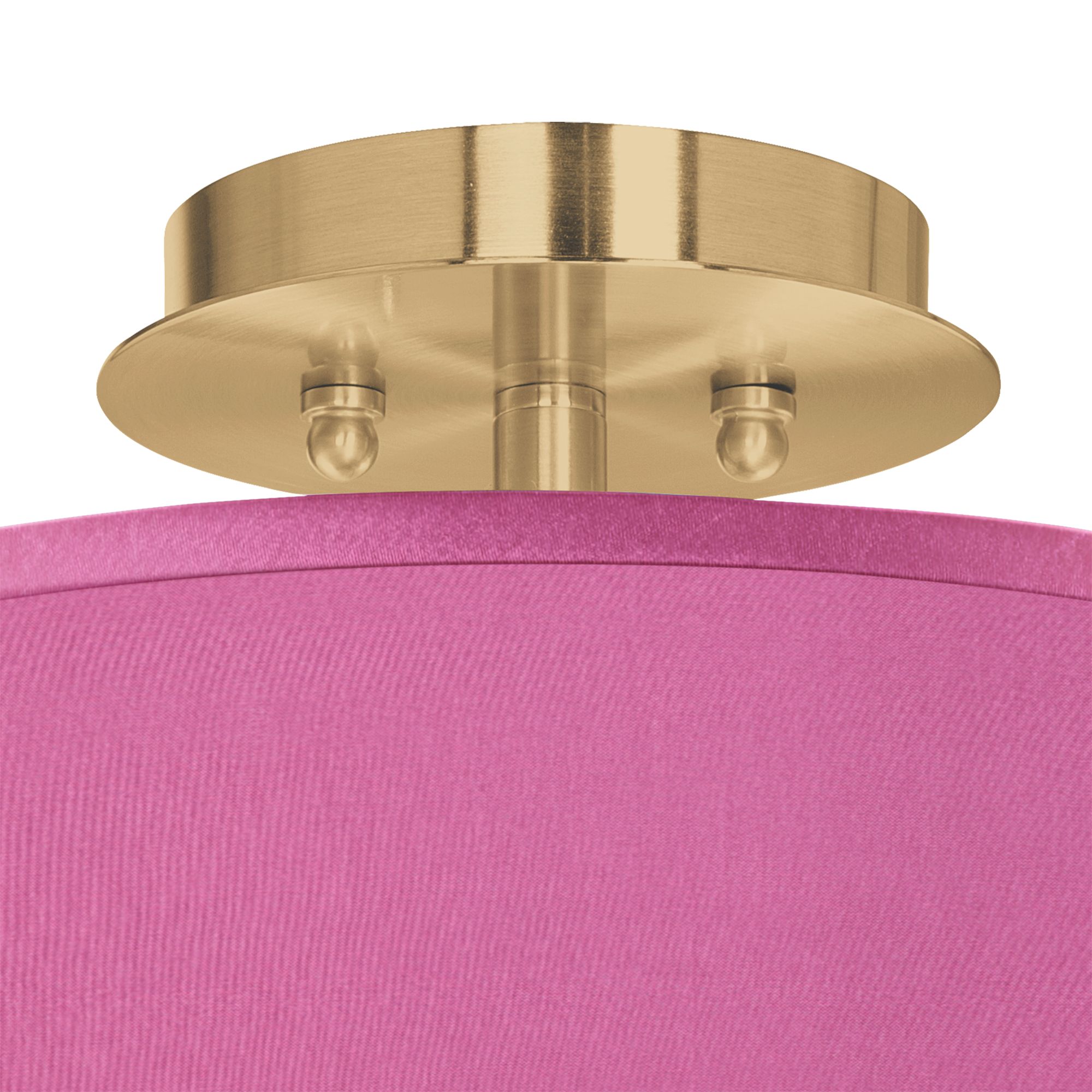 Image 2 Pink Orchid Faux Silk Gold 14" Wide Ceiling Light more views