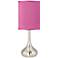 Pink Orchid Faux Silk Modern Droplet Table Lamp
