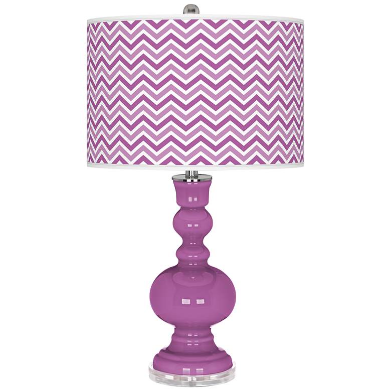 Image 1 Pink Orchid Narrow Zig Zag Apothecary Table Lamp