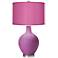 Pink Orchid - Pink Orchid Faux Silk Shade Ovo Table Lamp