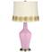 Pink Pansy Anya Table Lamp with Flower Applique Trim