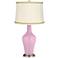 Pink Pansy Anya Table Lamp with Relaxed Wave Trim