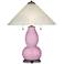 Pink Pansy Fulton Table Lamp with Fluted Glass Shade