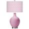 Pink Pansy Narrow Zig Zag Ovo Table Lamp