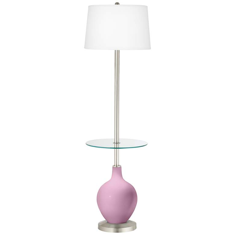 Image 1 Pink Pansy Ovo Tray Table Floor Lamp