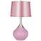 Pink Pansy Satin Pale Pink Shade Spencer Table Lamp