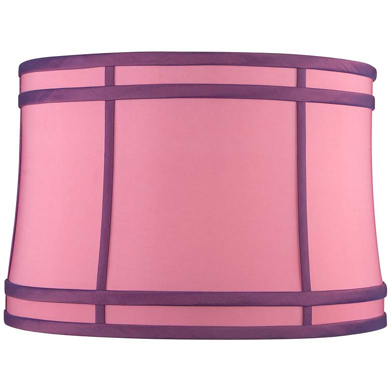 Image 1 Pink Purple Colorblock Drum Lamp Shade 15x16x11 (Spider)