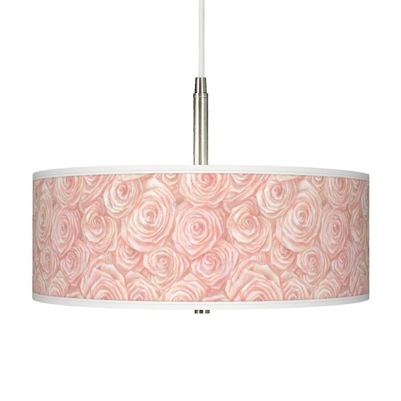 Image 1 Pink Roses Giclee Pendant Chandelier
