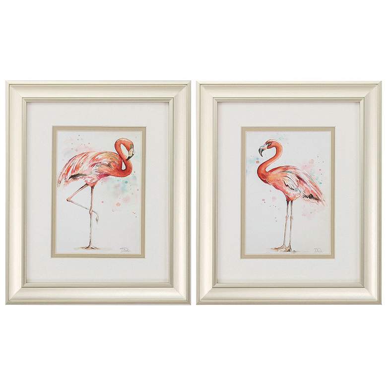 Image 1 Pink Showoff 10"W x 12"H Framed Art Set of 2