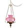 Pink Swirl Student 13" Wide Plug-in Style Swag Chandelier