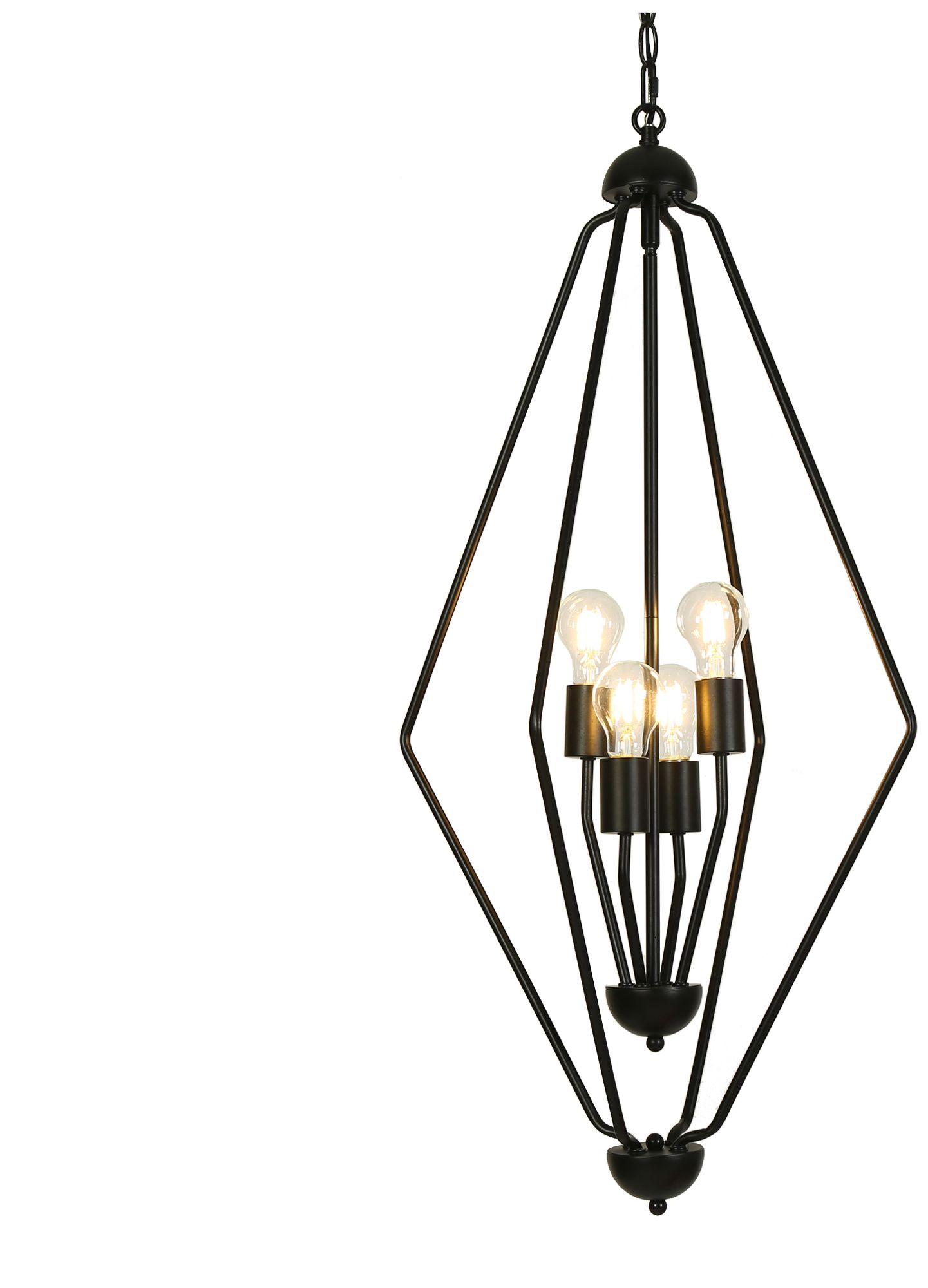 Thumbnail1 of Pinlit 18.1" Wide Black 4-Light Lantern Pendant Light
