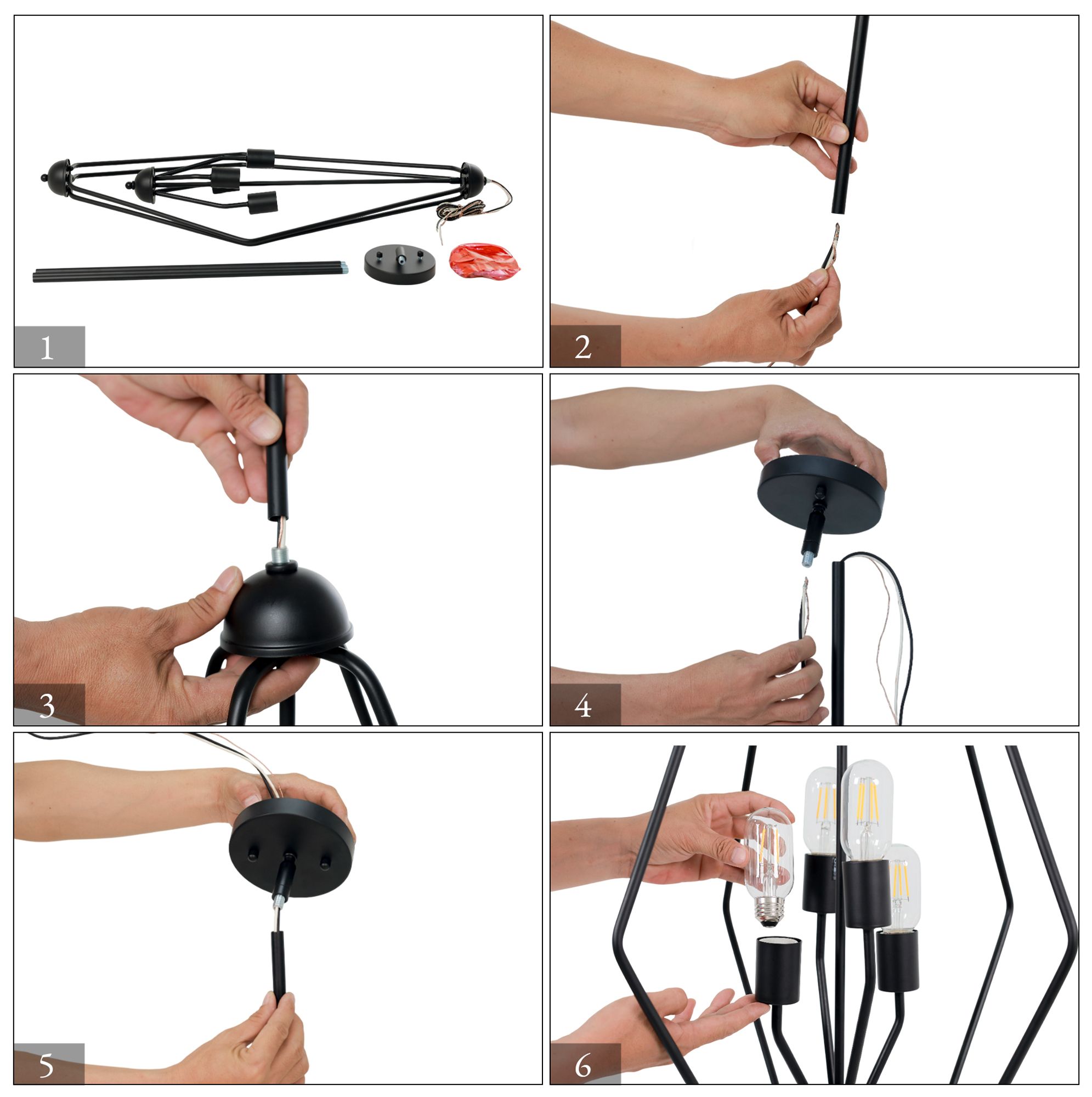 Pinlit 18.1" Wide Black 4-Light Lantern Pendant Light