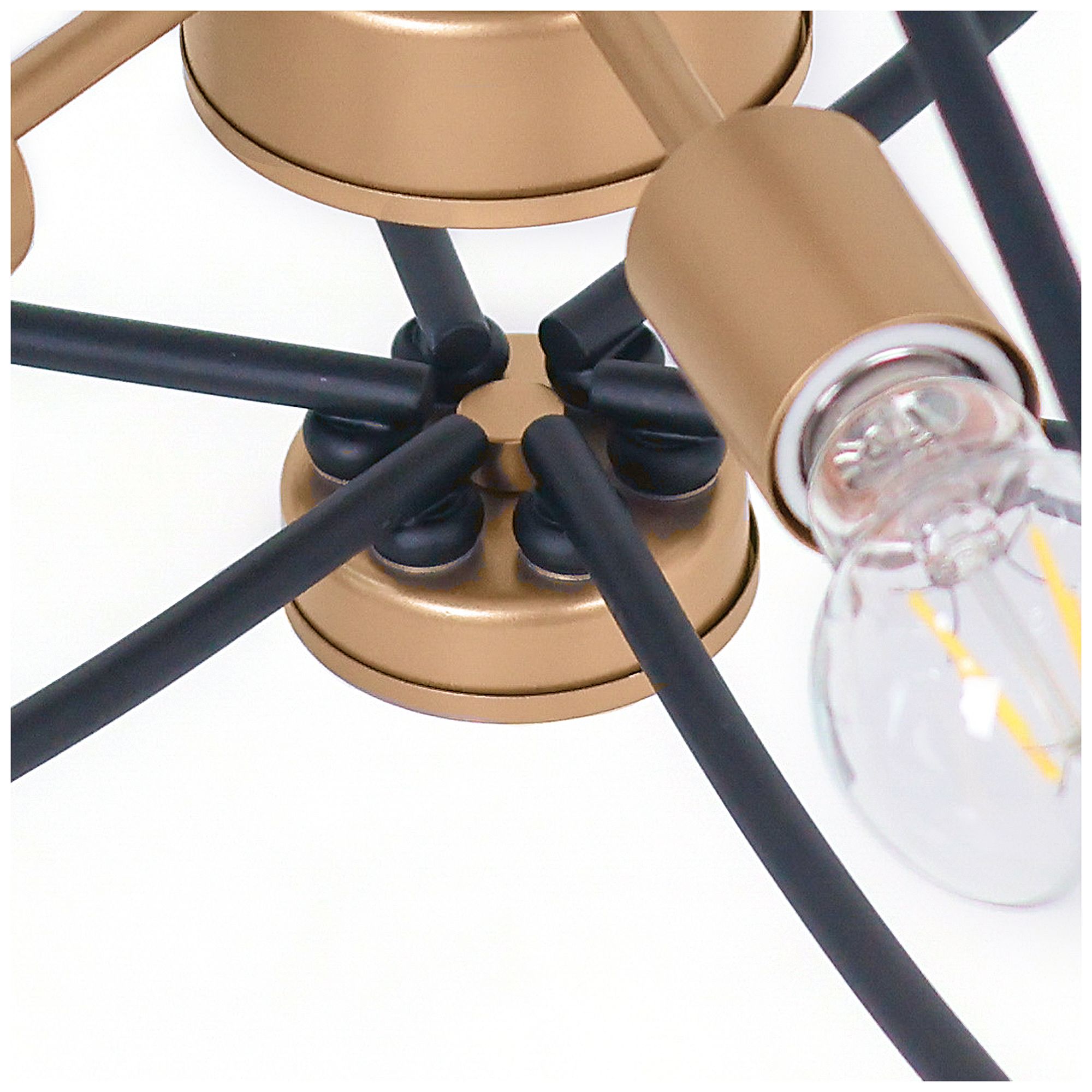 Image 4 Pinlit 31.5" Wide Black Gold 4-Light Lantern Chandelier more views