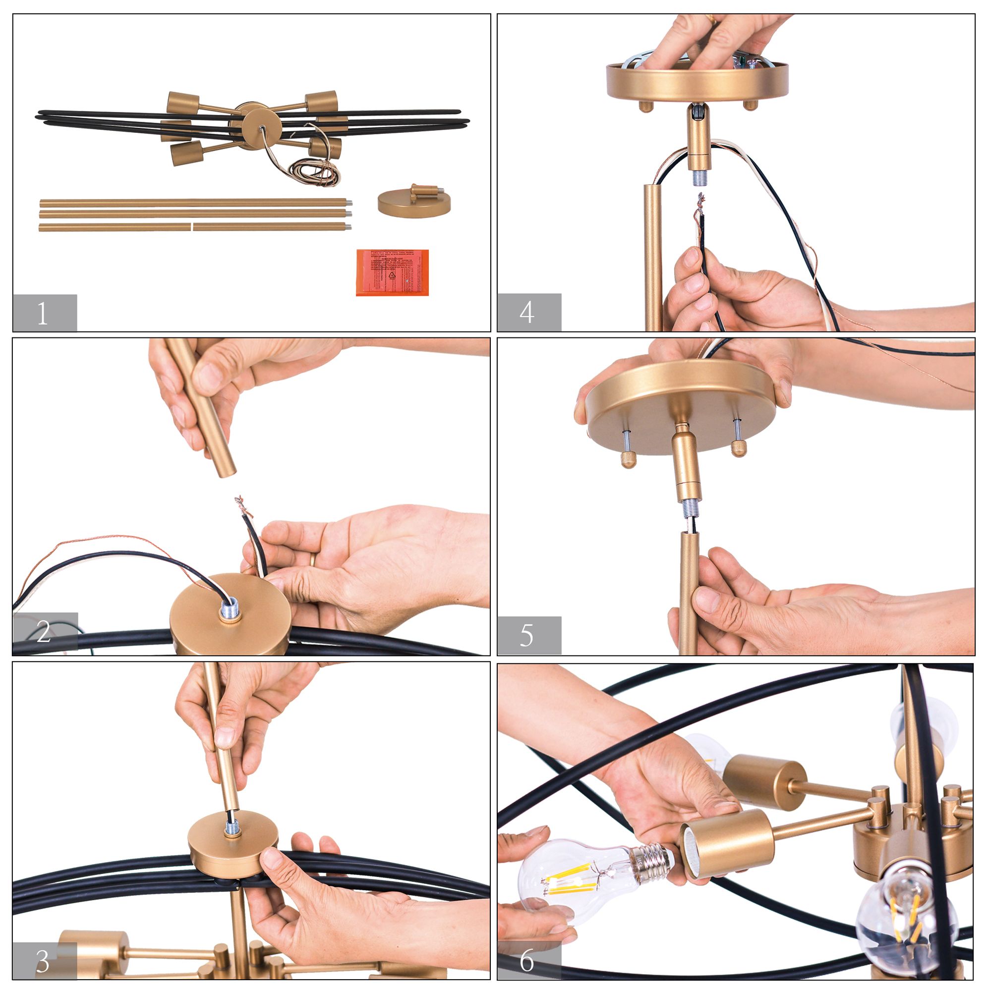 Image 6 Pinlit 31.5" Wide Black Gold 4-Light Lantern Chandelier more views