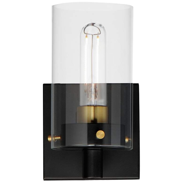 Image 1 Pinn 1-Light Sconce - Black/Satin Brass